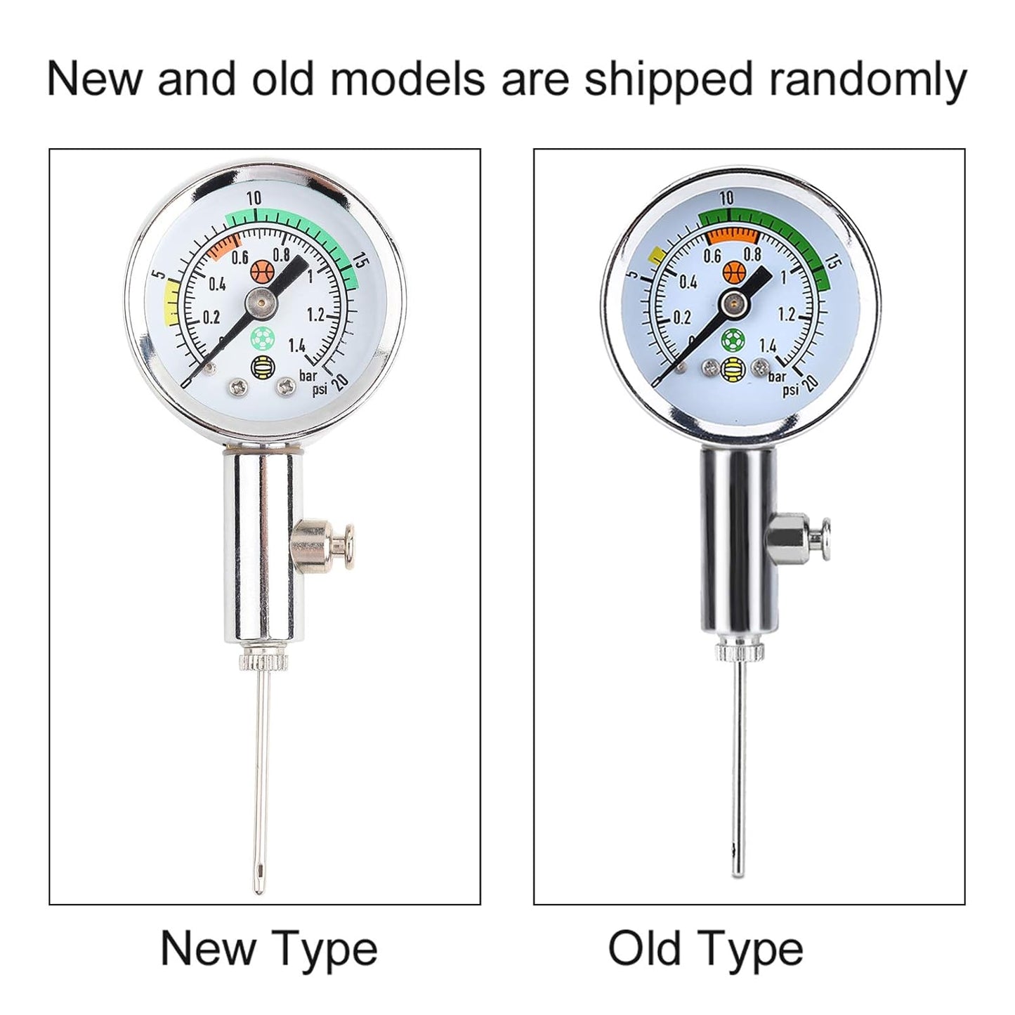 Dioche Ball Pressure Gauge, Mini Utility Air Pressure Barometer Tool for Basketball Football Volleyball