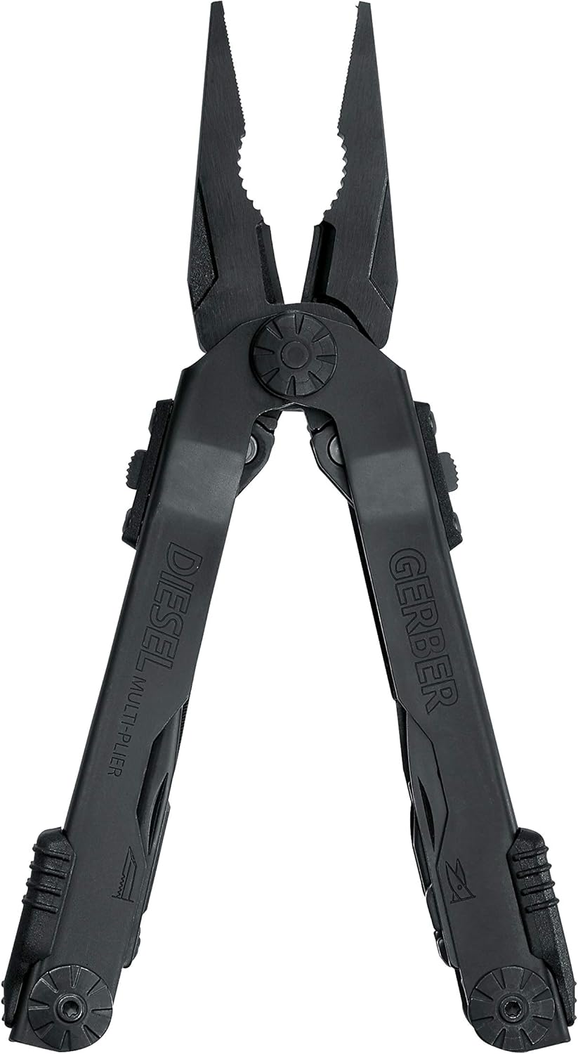 Gerber Gear Diesel Multitool Needle Nose Pliers Set, 12-in-1 EDC Multi-Tool Knife, Survival Gear and Equipment, Black