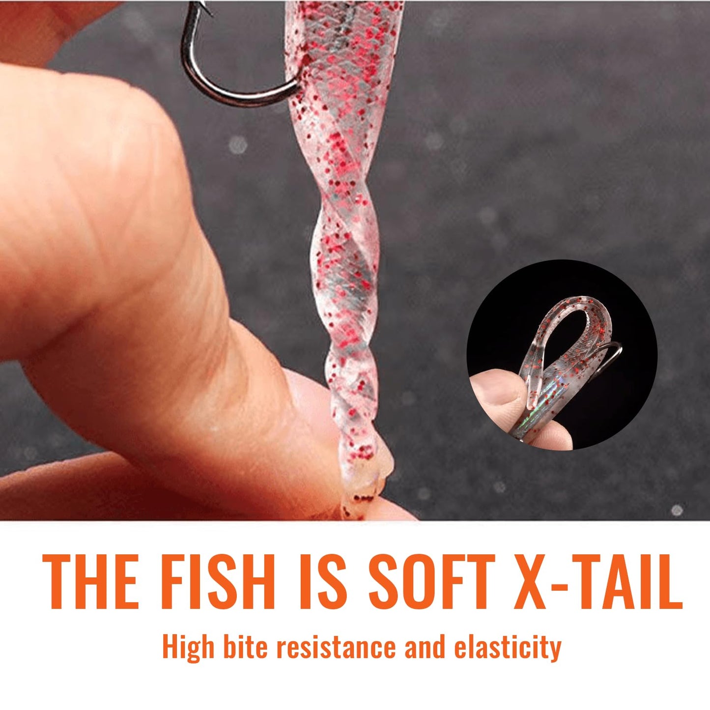 10 Pcs Pre-Rigged Jig Head Soft Fishing Lures kit, Flexible X-Tail Soft Plastic Swimbaits Special Tail Fishing Bait for Bass Trout Fishing for Freshwater Saltwater