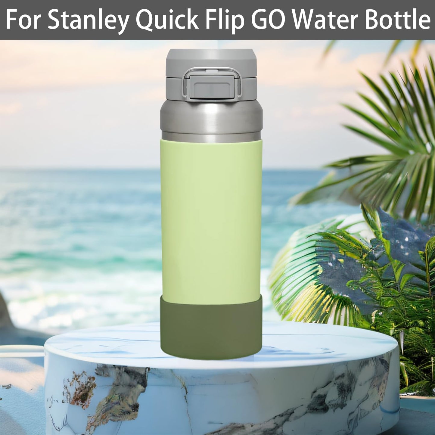 2 Pcs Silicone Boot Sleeve Compatible Stanley Quick Flip GO Water Bottle,for Stanley Quick Flip GO Water 36oz Bottle Boot.Avoid Scratches and Noise (Military Green, 36oz)