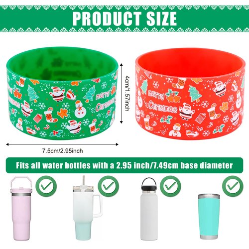 PEUTIER 2pcs Christmas Boot for Stanley Cup, Silicone Boot Sleeve for Stanley Bottom Protector for Stanley Cup 12-40oz Accessories