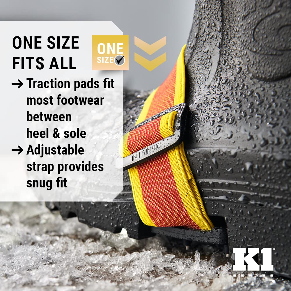 K1 Mid-Sole Ice Cleats for Men & Women - Rotatable Traction Aids For Winter Snow - Hi Vis - Low Profile