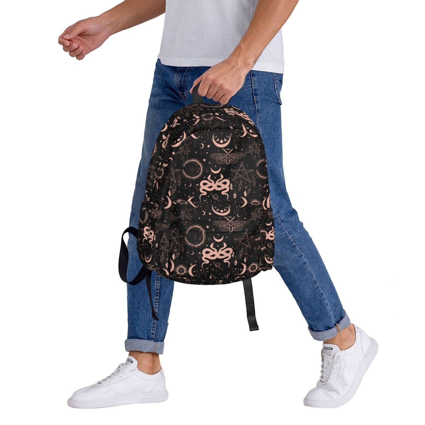 Withy Moon Backpack For Men Women With Adjustable Padded Shoulder Straps Daypack For College Travel
