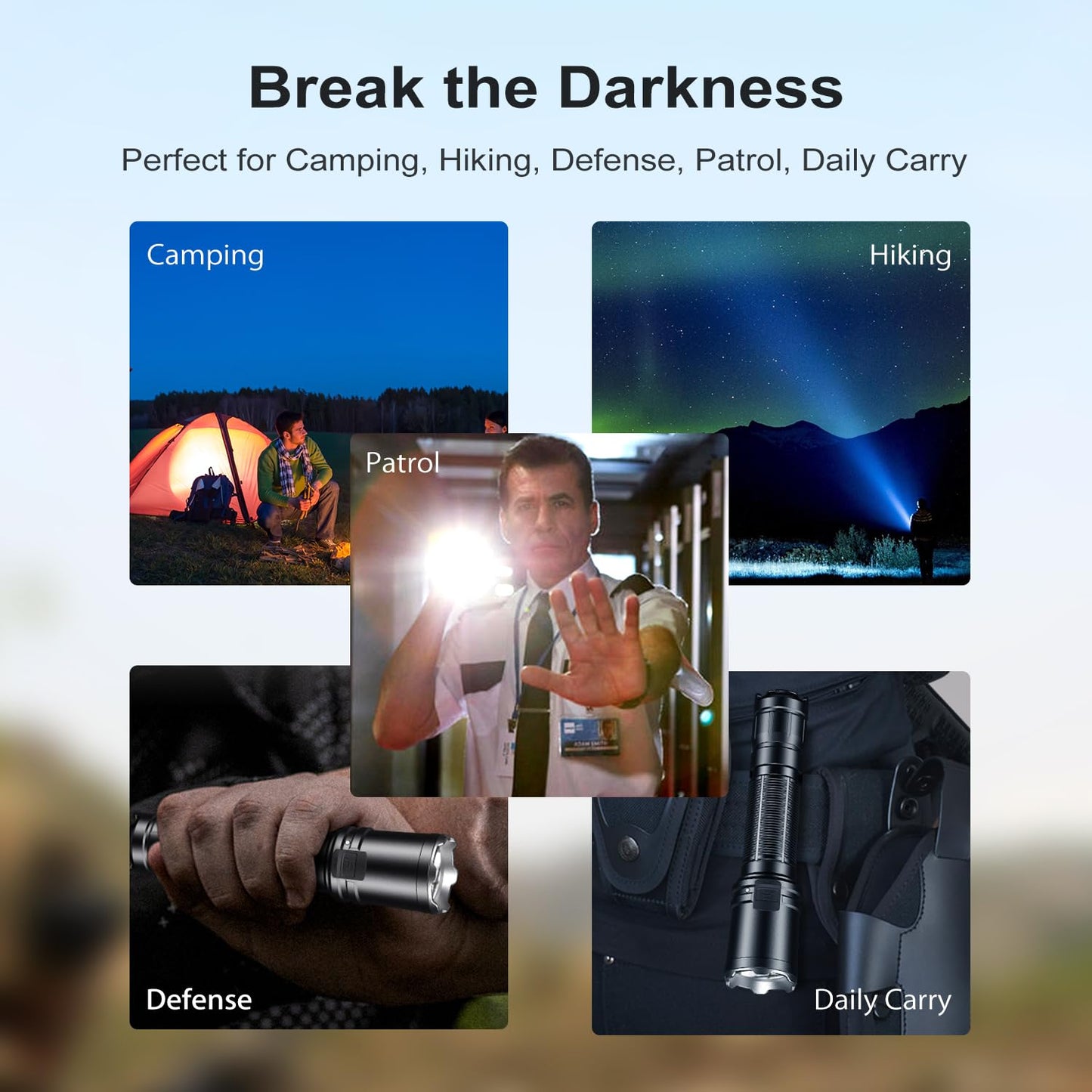 klarus EP11 1300 Lumens Tactical Flashlight, USB C Rechargeable EDC Flashlight with 2600mAh Battery, Instant Reaction Dual Tail Switches, Tactical + Outdoor Settings, Include Tactical Strobe Mode