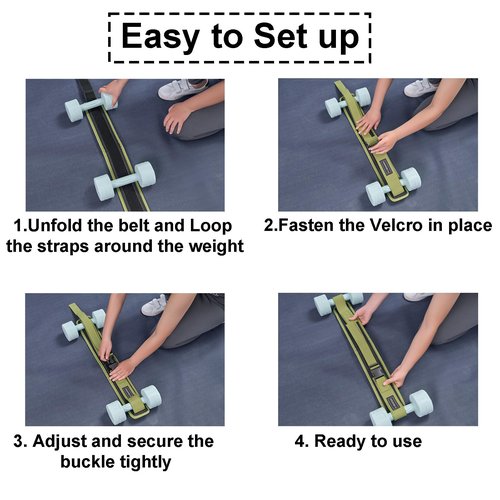FLYBAMBOO Hip Thrust Belt for Dumbbells,Booty Belt for Hip Thrust Slip-Resistant Padding Green