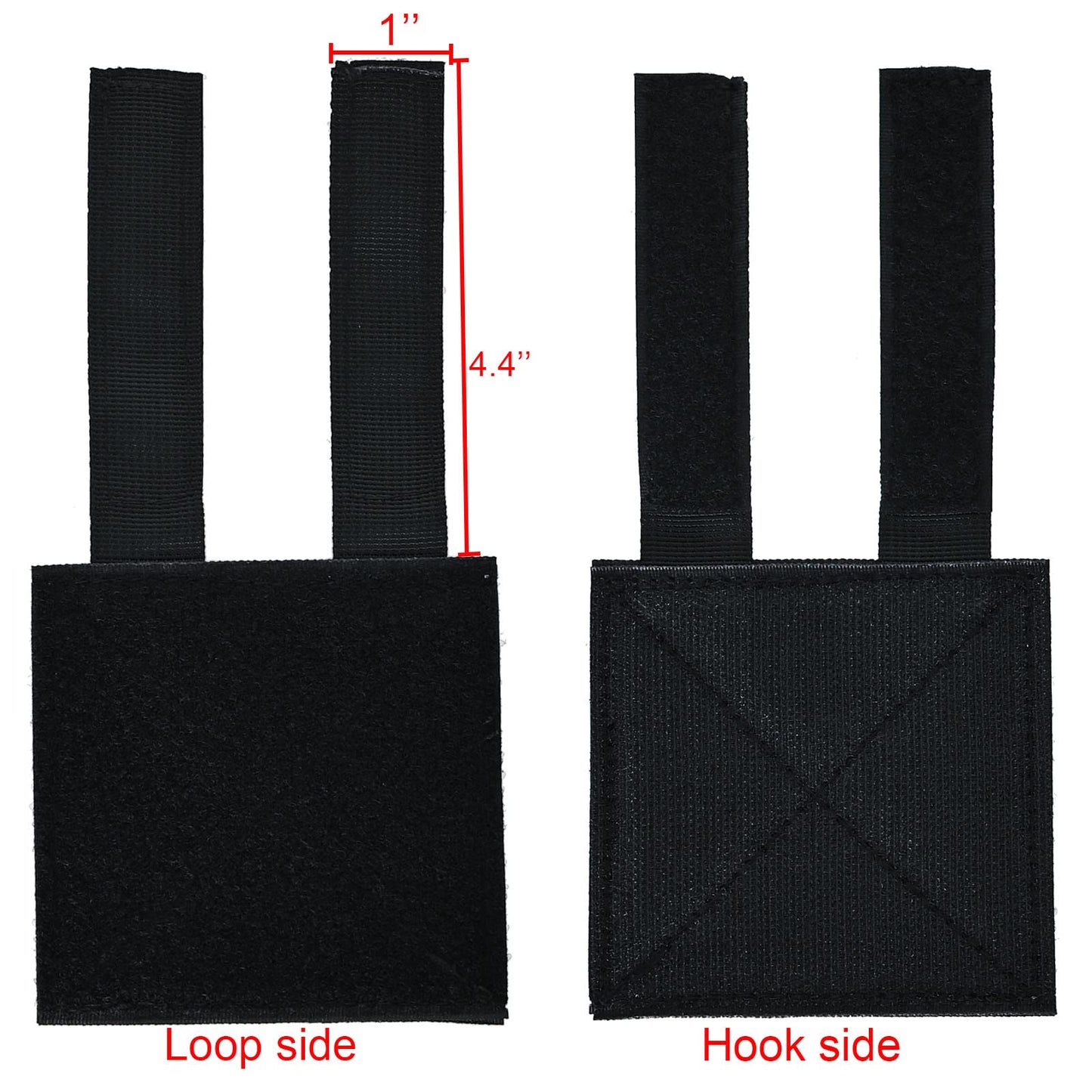 2Pack Molle Patch Panel Hook&Loop Adapter Panel for DIY Patch Badges Tactical Molle Hook and Loop Molle Panel for Badges and Insignia Patches 4''x4''(Black)