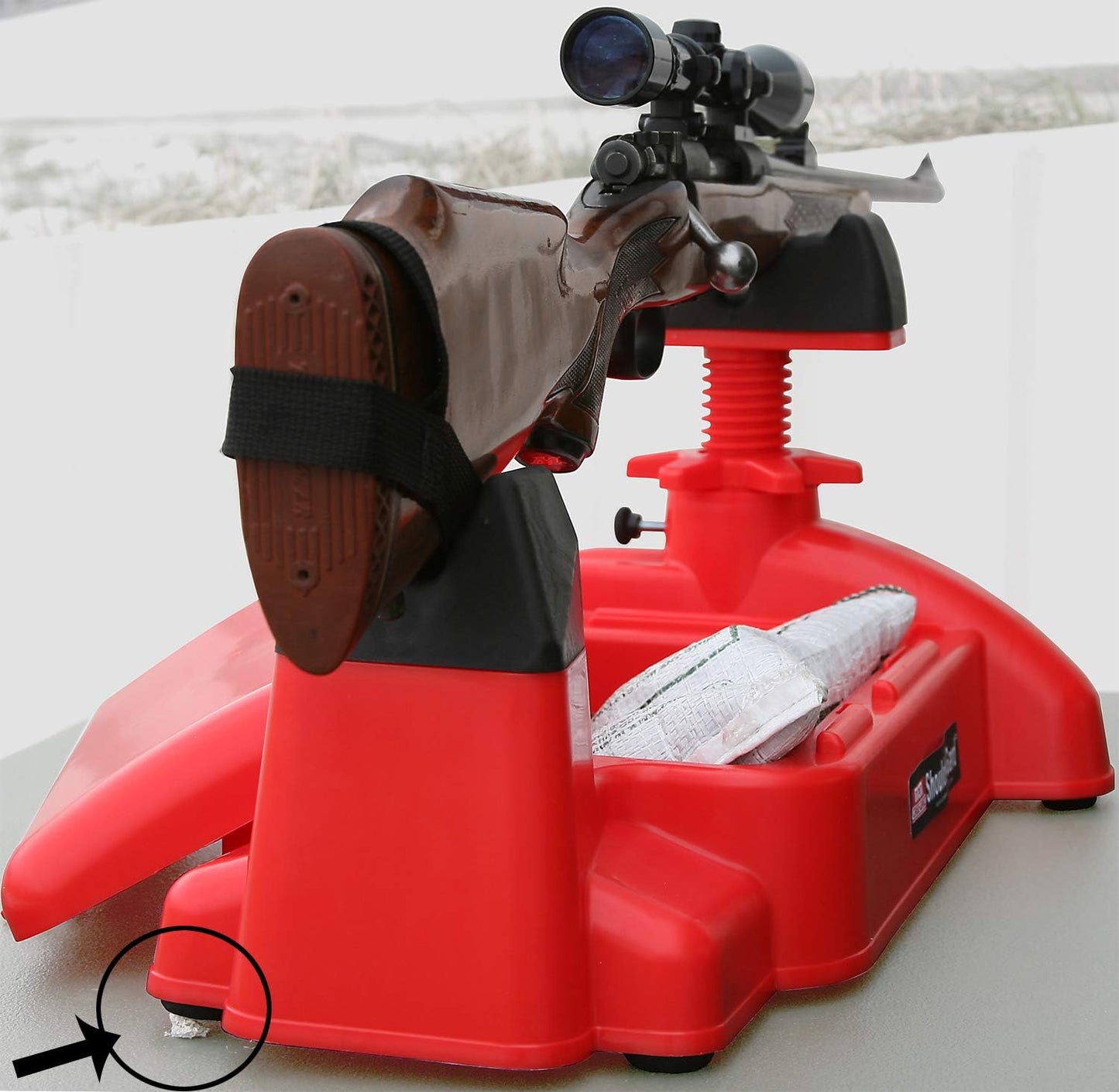 MTM SGR-30 Shoulder-Gard Recoil Reducing Rifle Shooting Rest for Outdoor Range, USA Made, Red