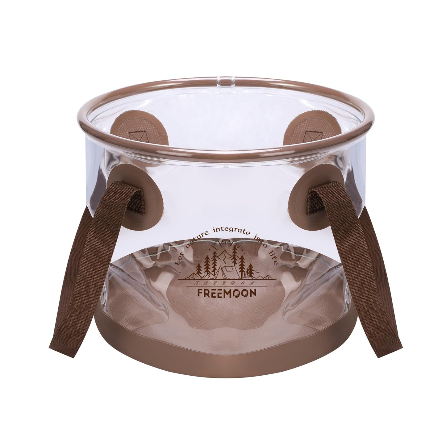 FREEMOON Collapsible Bucket, PVC Folding Bucket Wash Basin with Handle, Portable Storage Bucket Water Basin for Camping Fishing Travelling Picnic Gardening (10L / 2.5 Gallon)