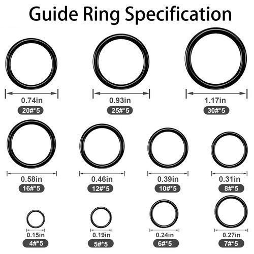 Aventik Fishing Rod Tip Repair Kit Complete with Ceramic Guide Ring,Glue, Tweezers, Eyelet Replacements for Fishing Pole Repair Kit (Ceramic Ring Kit)