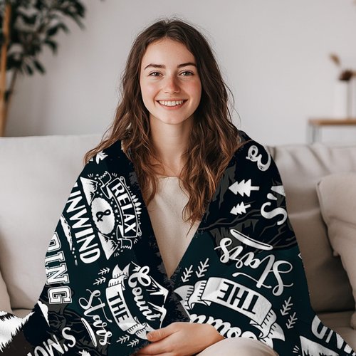 REETOOK Camping Blanket for Camping Lovers, Giftsfor Men and Woman, Soft Throws Flannel Fleece Blankets Gifts for Camper Outdoor, Outdoor Adventures, RV Trips, and Hiking,50x60