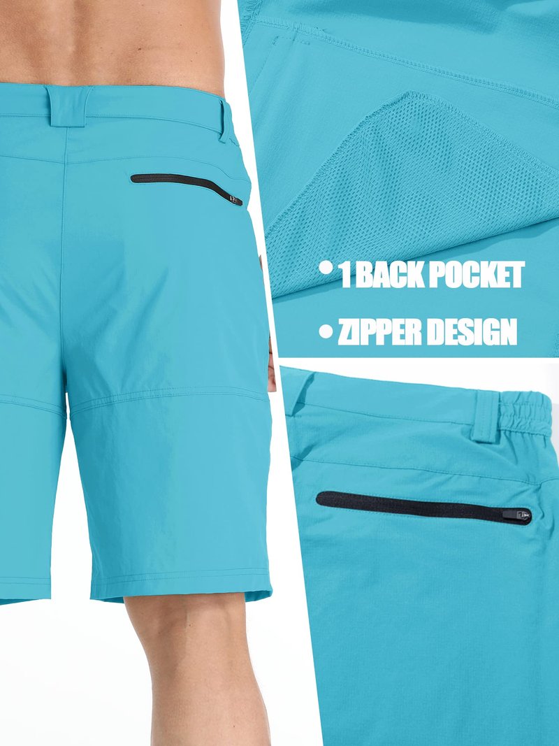 TACVASEN Shorts for Men Hiking Outdoor Shorts Quick Dry Casual Breathable Fishing Golf Dress Cargo Summer Shorts Ice Blue 34