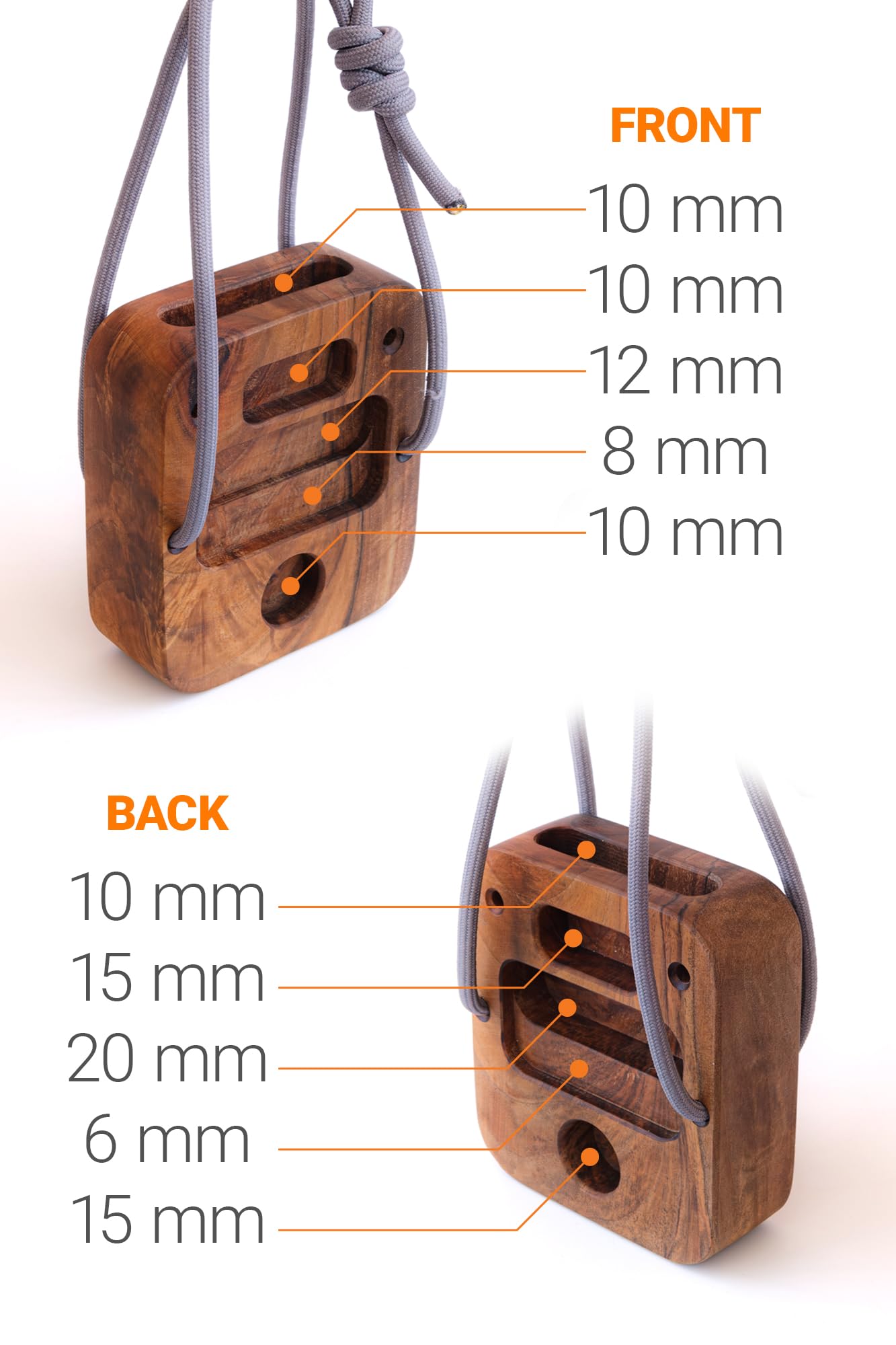 Portable Hangboard for Rock Climbing Holds,Fingerboard Trainer for Hand Grip Strengthener,Pinch Block Grip,Home Gym Fitness Workout Equipment -Hard Wood