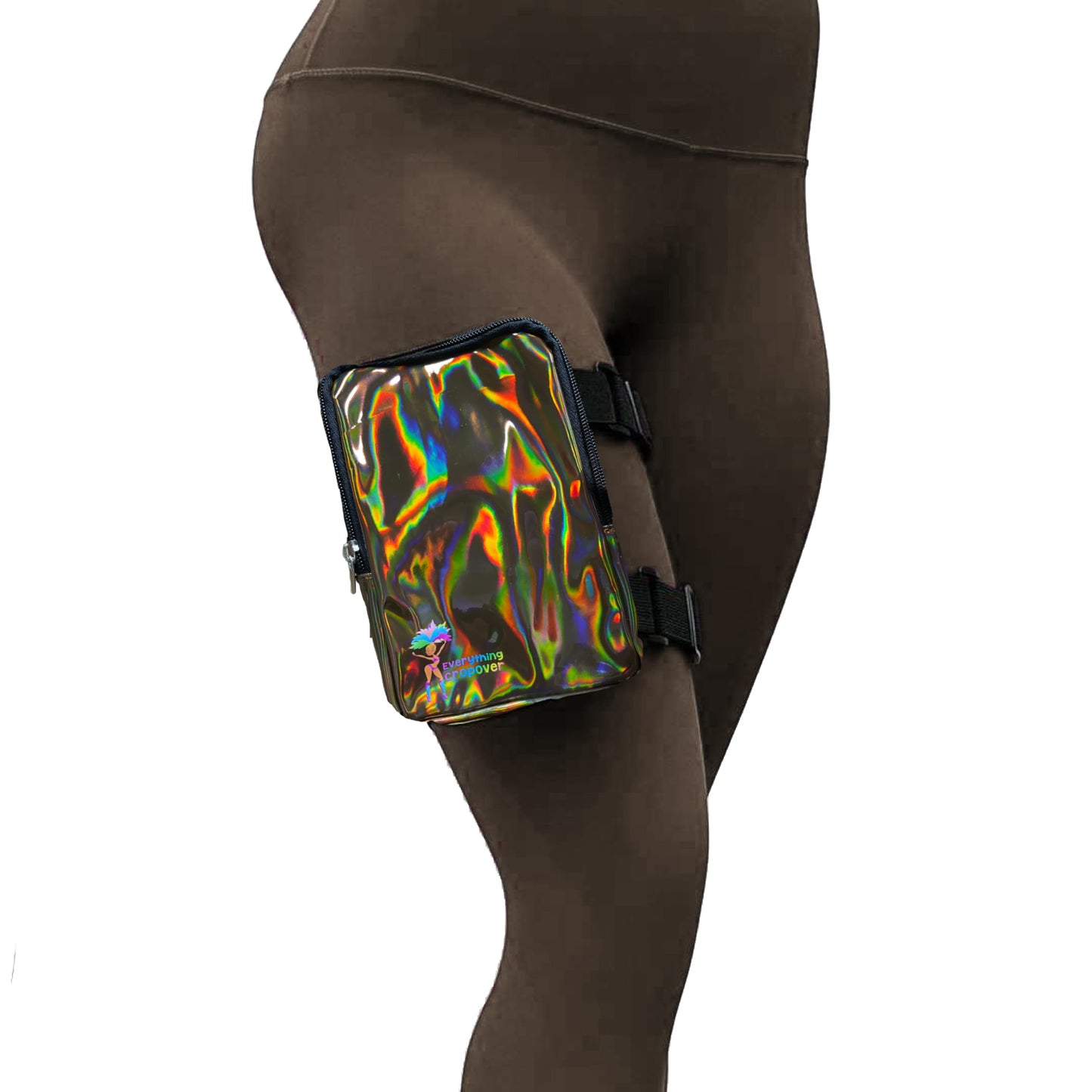 Holographic Thigh Bag | Leg Harness for Women | Outdoor Leg Pouch | Carnival Hiking Travel Fanny Pack with Adjustable Straps | Brown