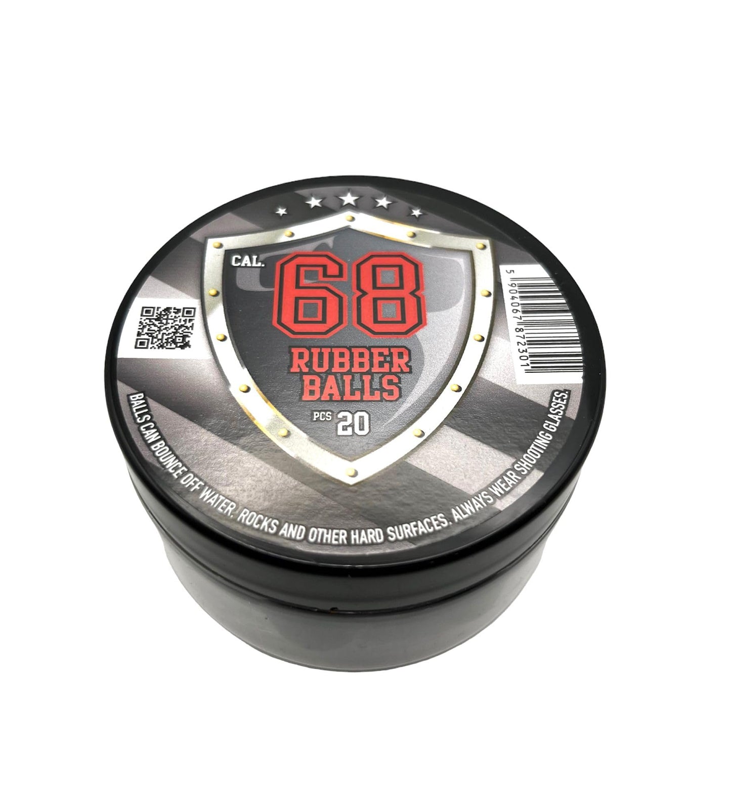20 x Premium Quality .68 Caliber Hard Rubber Balls 3.9 gr. Heavy Powerballs Resuable Paintballs for Self & Home Defense Pistols