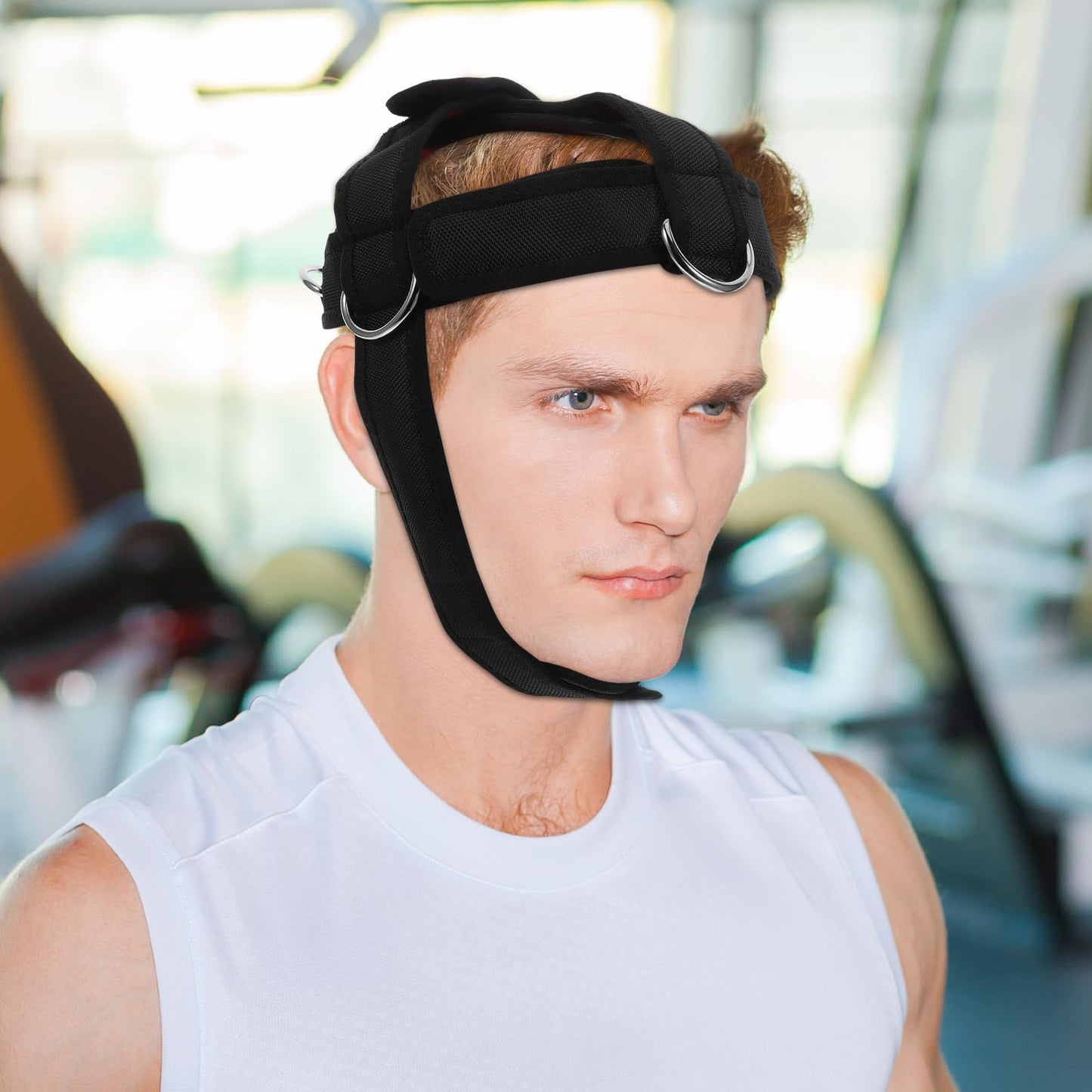 Kisangel Neck Harness Adjustable Neck Training Strap Heavy Duty Weight Lifting Strap Exerciser Strength Training Fitness Equipment