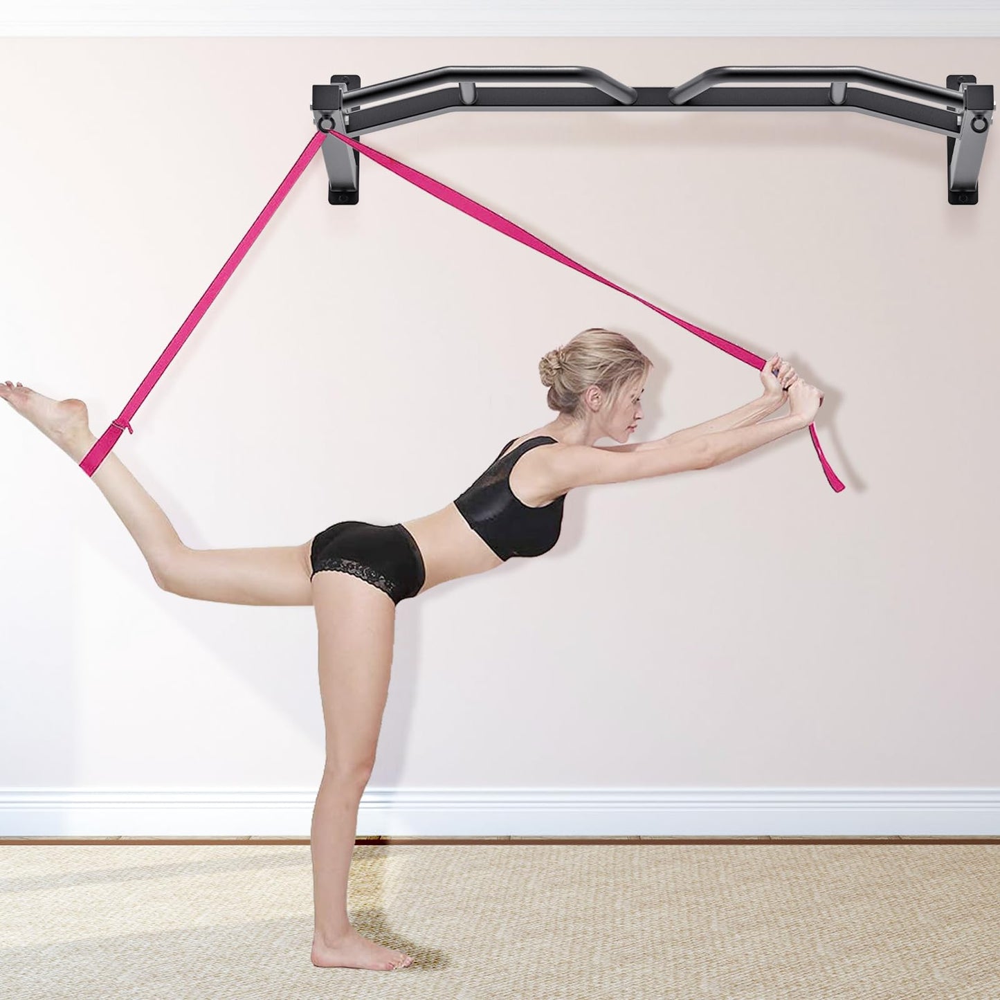Kipika 48" Heavy Duty Wall Mounted Pull Up Bar,Multi Grip Chin Up Bar, Home Gym Workout Bar for Strength Training Exercise,Body Workout Home Gym System