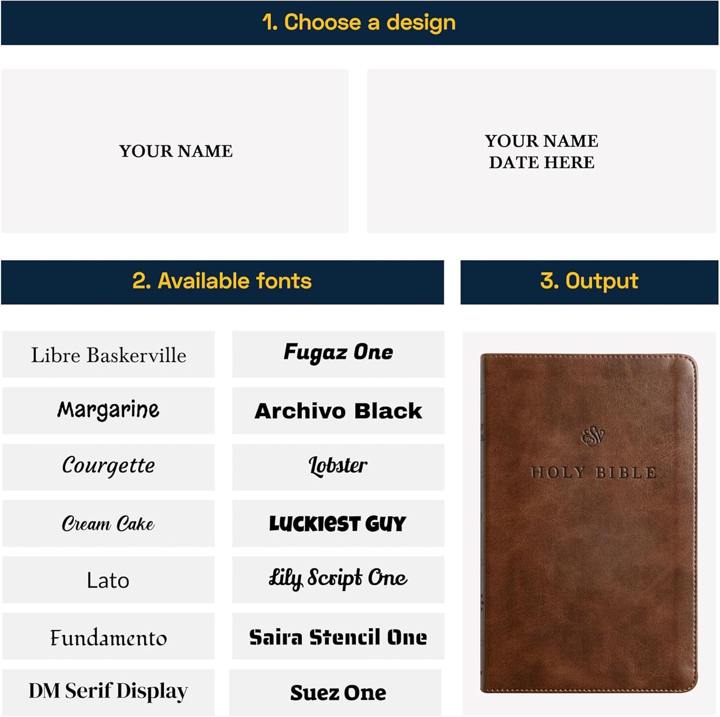 Custom Personalized Pink ESV Bible | Small Text | Blush Pink Engraved Name | Faux Leather Premium Church Bible | English Standard Version Translation with Lay Flat Design