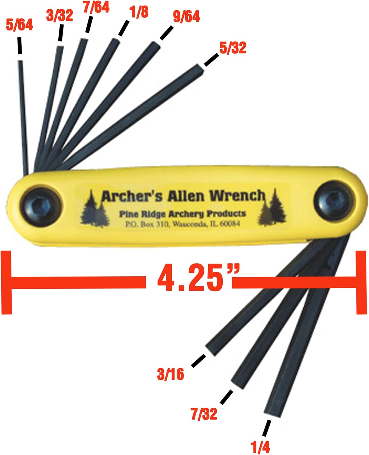 Pine Ridge Archery Archer’s Allen Wrench Set – Made in USA, Heavy-Duty Chrome Vanadium Tool Steel, One-Piece Slip-Resistant Design
