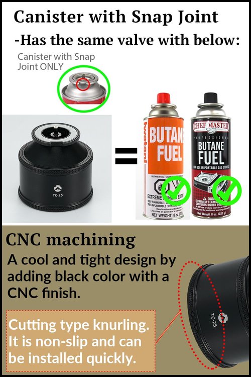 CAMPINGMOON Empty Refillable Nozzle Type Butane Cartridge Canister for Backpacking Camping 35g BKTC-25