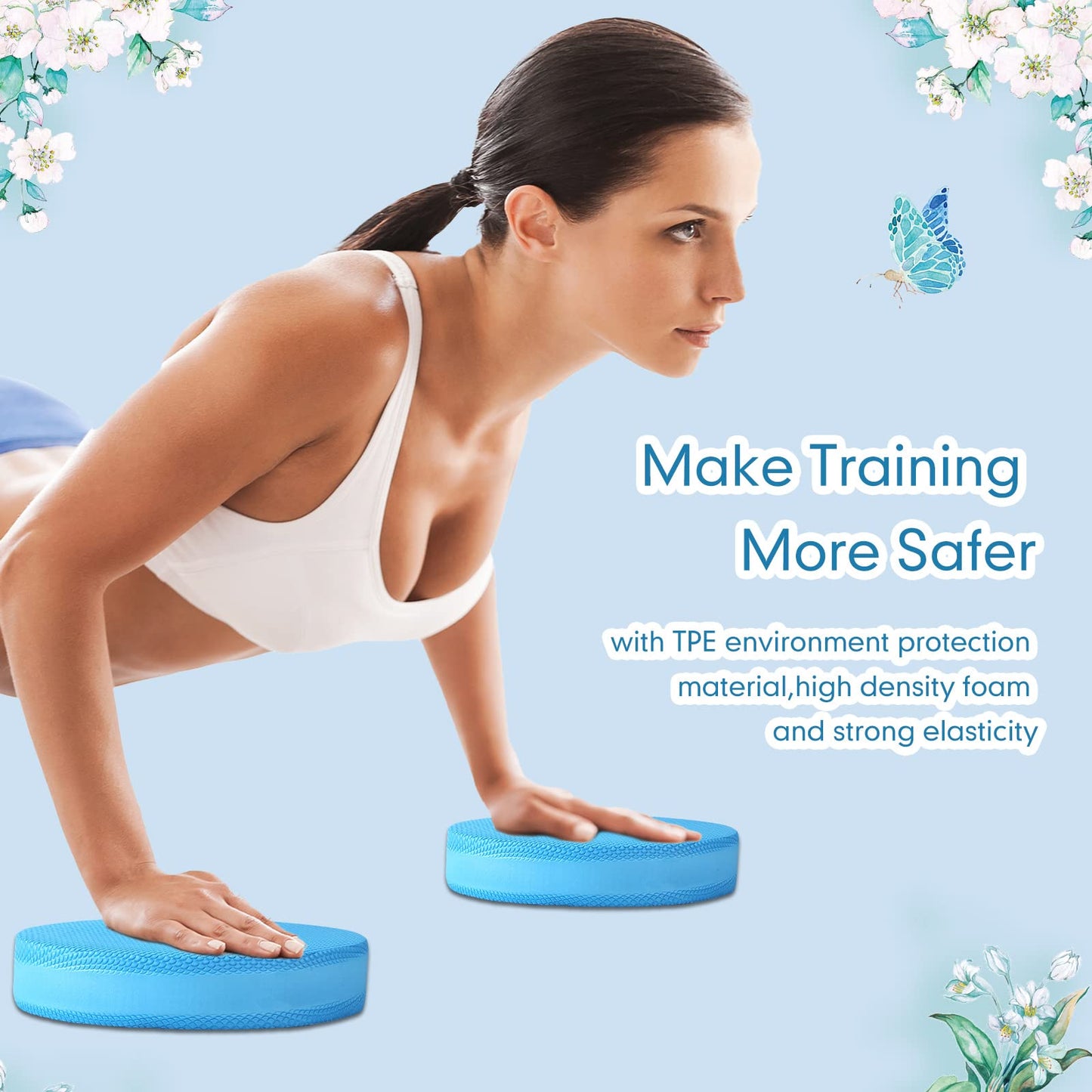 Hanaive 3 Pcs Foam Pad Balance Mat Pad Soft Yoga Stability Trainer mat for Physical Therapy Rehabilitation Core Strength Training Device for Women Men