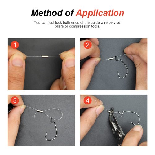 Lilureena 500pcs Single Copper Barrel Crimp Sleeves Kit, Tube for Fishing Line Leader Rigging Tackle 5 Sizes Single Tube for Fishing Leader Wire Rope