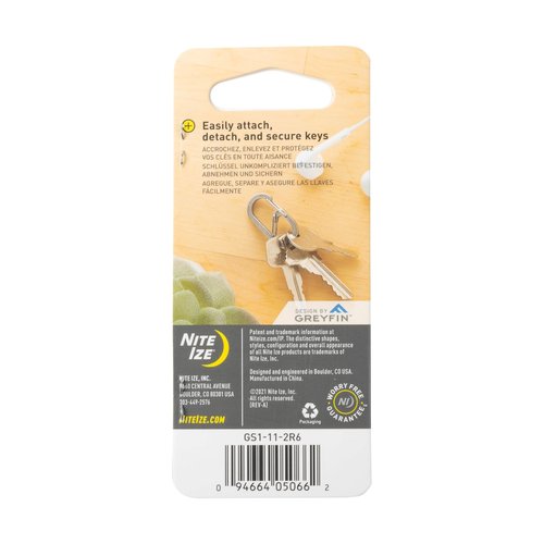 Nite IZE G-Series Dual Chamber Carabiner - Heavy-Duty Key Organizer Carabiner Clip - Dual Chamber Carabiner with Wire Gate Closure - Stainless Steel, Size 1 (4 Pack)