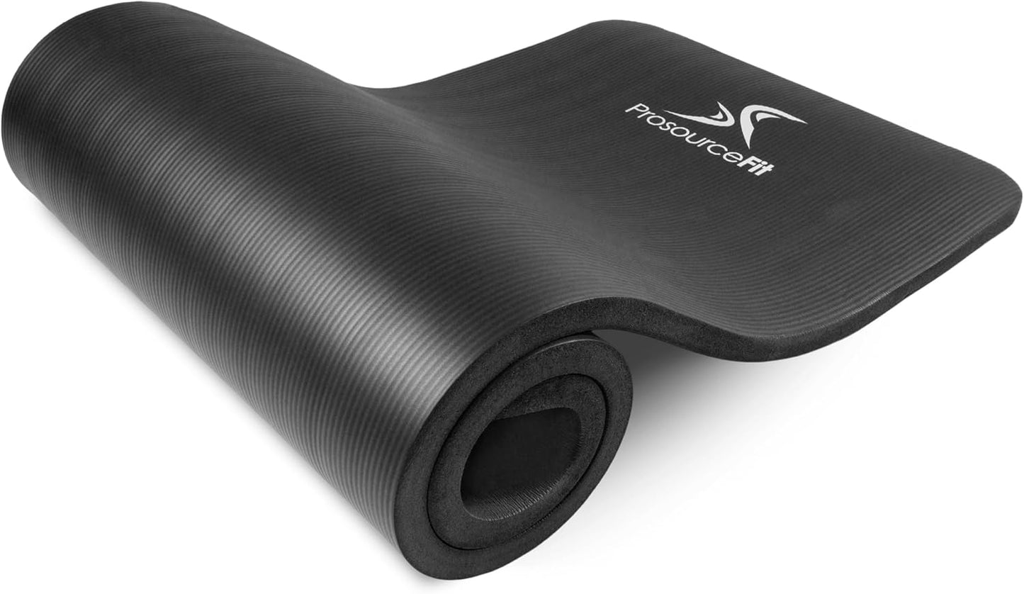 ProsourceFit Extra Thick Yoga and Pilates Mat ½” (13mm), 71-inch Long High Density Exercise Mat with Comfort Foam and Carrying Strap
