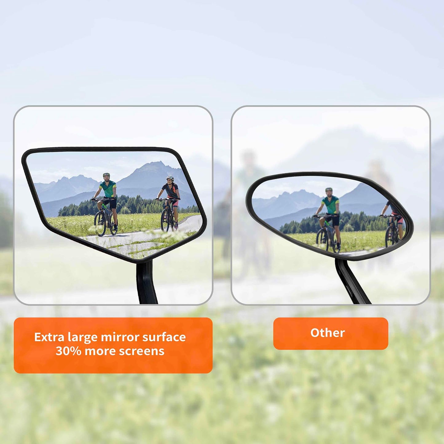 Homieway Bike Mirror for Handlebar,HD Glass Lens Bicycle Mirror, Scratch Resistant and Fall Resistant Handlebar mirror, Adjustable E-bike Rear View Mirrors, Bar End Cycle Mirror Left (0.59-0.7in)