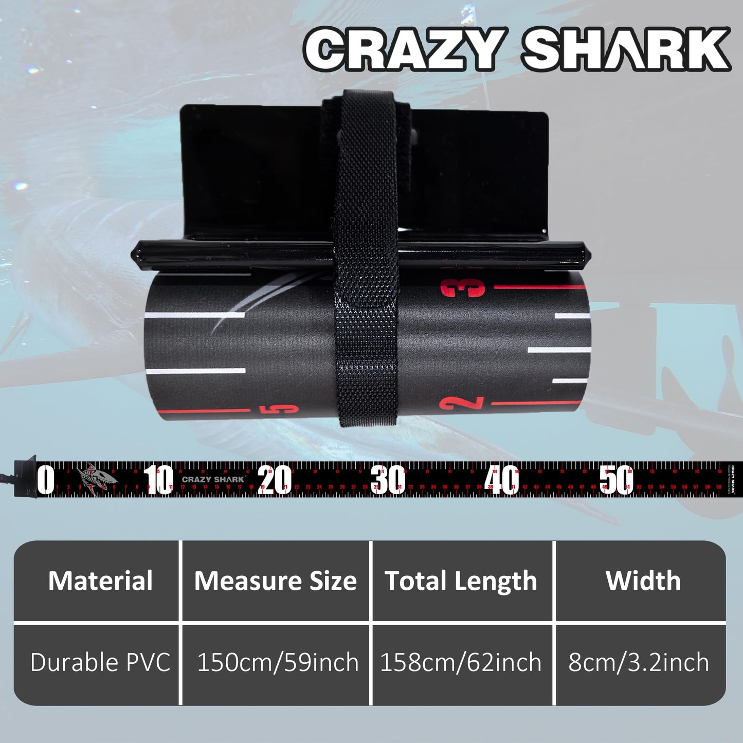 Fish Ruler Tape Measure, Measuring Tape 150cm Waterproof PVC Fishing Ruler Portable Folding Fish Measure Board Tool for Kayak Boat Outdoor Fishing Accessories