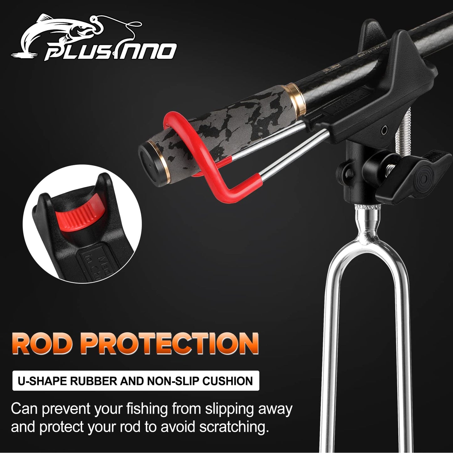 PLUSINNO Fishing Rod Holders - Bank, Beach, 360 Adjustable Fishing Pole Stand, Gift for Men