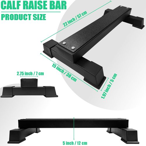 Steel Calf Raise Bar, Standing Calf Raise Platform Machine, Calf Raise Block Rack for Calf Stretching, Squat, Foot Stretch (22 inch)