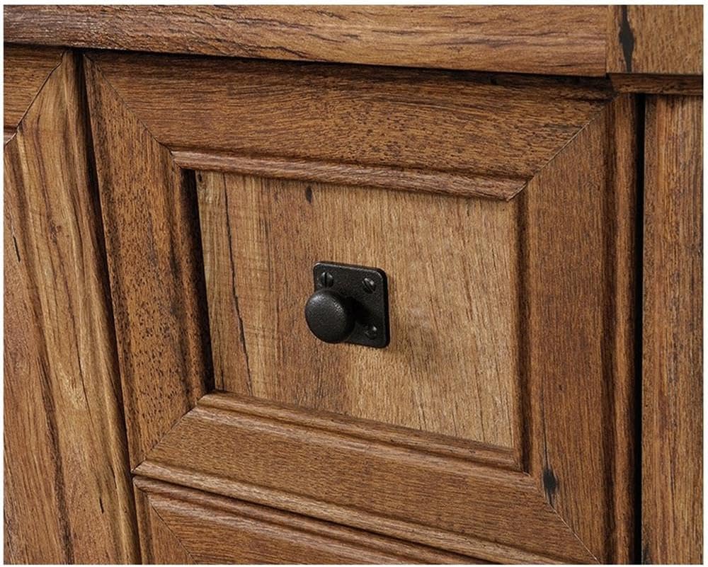 Pemberly Row Contemporary Wood Computer Desk with Hutch in Cherry