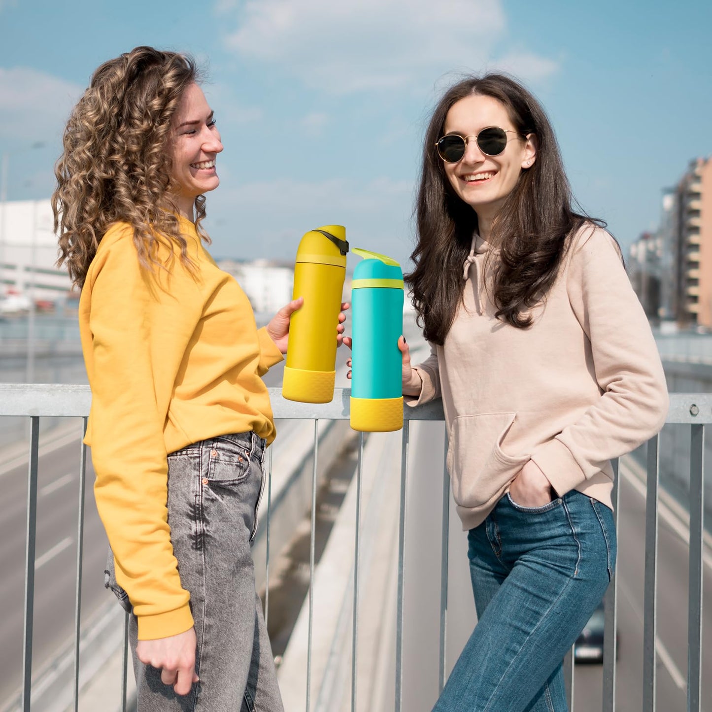 2 PCS Silicone Water Bottle Boot for Owala, Anti-Slip Protective Sleeve for FreeSip/Twist/Flip, Watter Bottle Accessories, Bottom Bumper Cover, Dishwasher safe, BPA Free (Wave)
