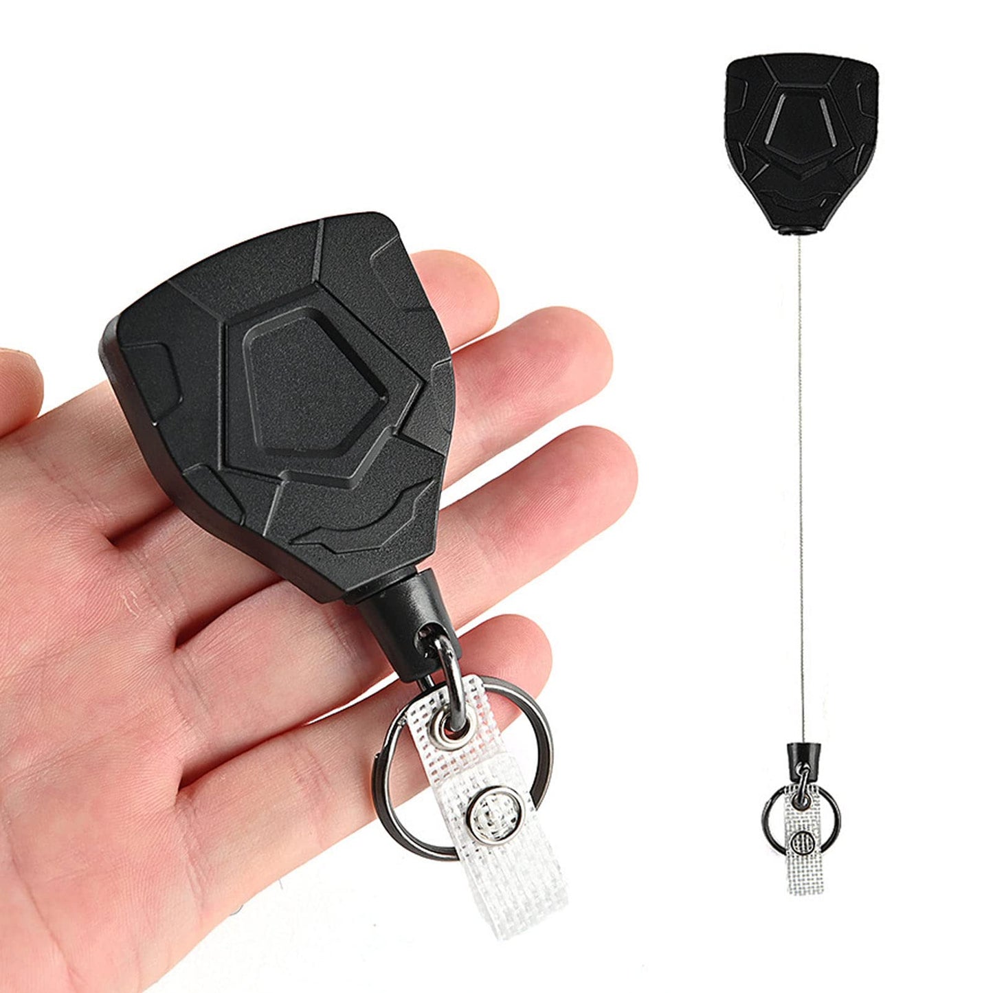 Alomejor 2 Pack Retractable Keychain Stainless Steel Outdoor Adventure Gear Accessory for Backpacks Bags Suitcase