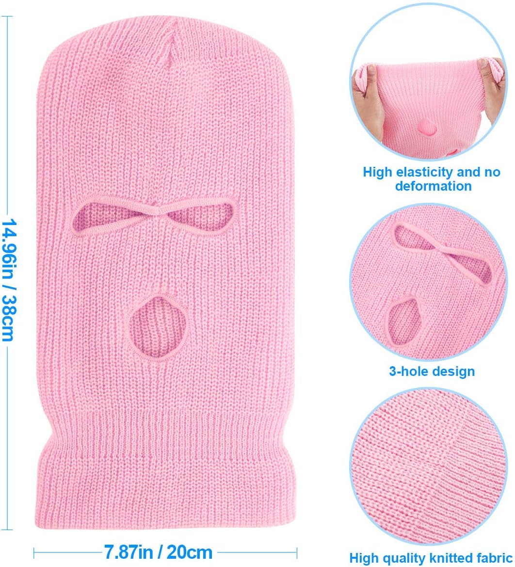 3-Hole Knitted Full Face Ski Mask | Winter Balaclava for Outdoor Sports