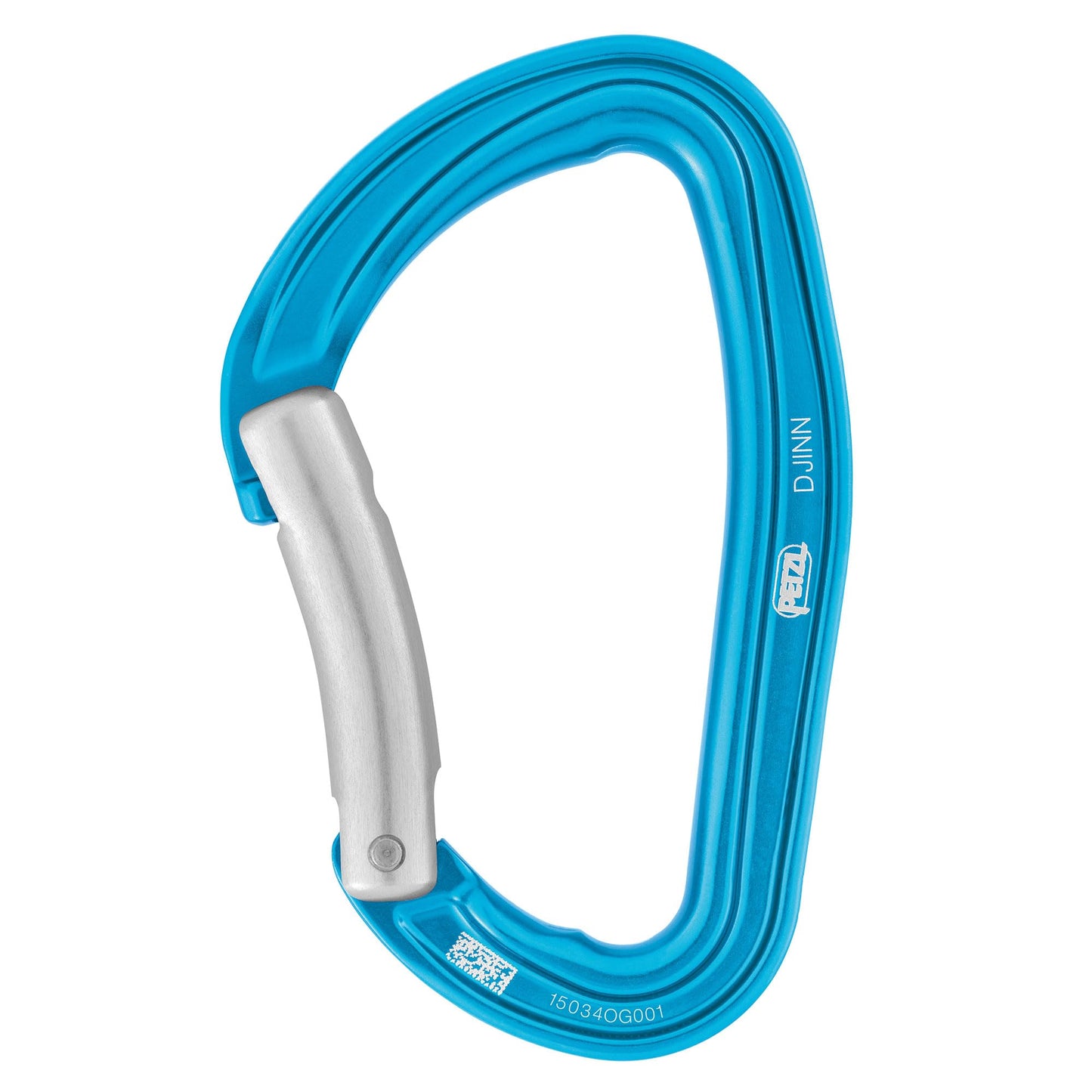 Petzl DJINN Carabiner - Durable, Lightweight Carabiner for Rock Climbing - Blue - Bent Gate