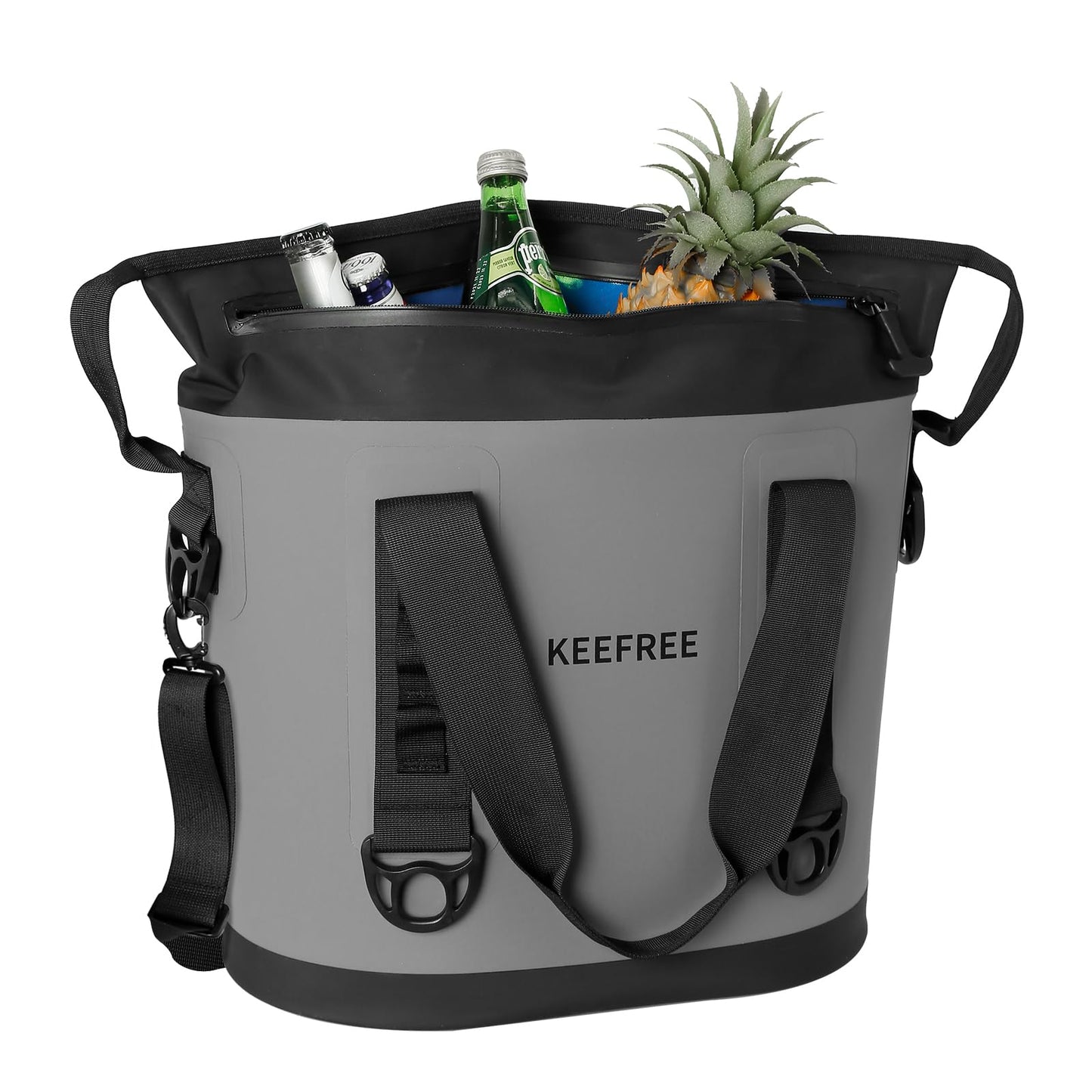 KEEFREE Tote Cooler 20 Can Insulated Soft Cooler Bag Waterproof Handbag Shoulder Bag for Lunch Drink Beverage Picnic BBQ Beach Hiking Fishing Camping Travel (Grey)