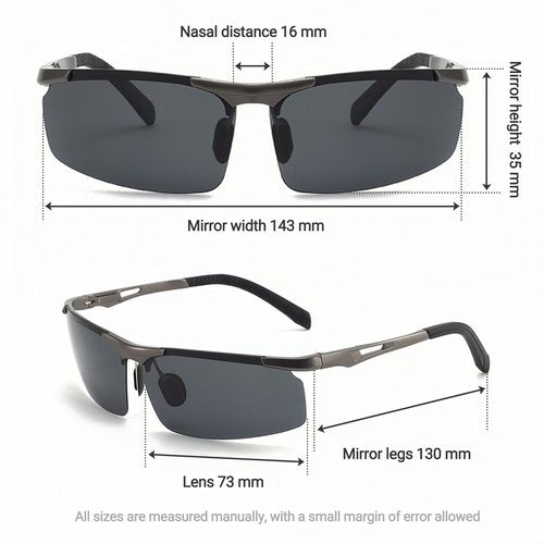 byffke Men's Polarized UV Protection Sunglasses for Driving Cycling Fishing Golf(Black&Grey)
