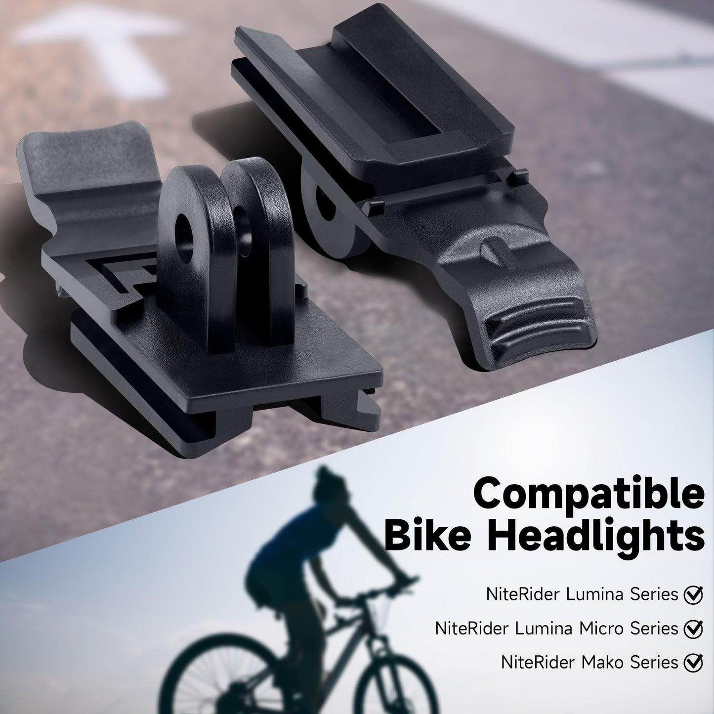 Dreyoo 2 Pack Bike Light Mount Adapter Compatible with NiteRider Lumina and Lumina Micro and Mako Series, Bike Headlight Computer Mount Helmet Mount Adapter