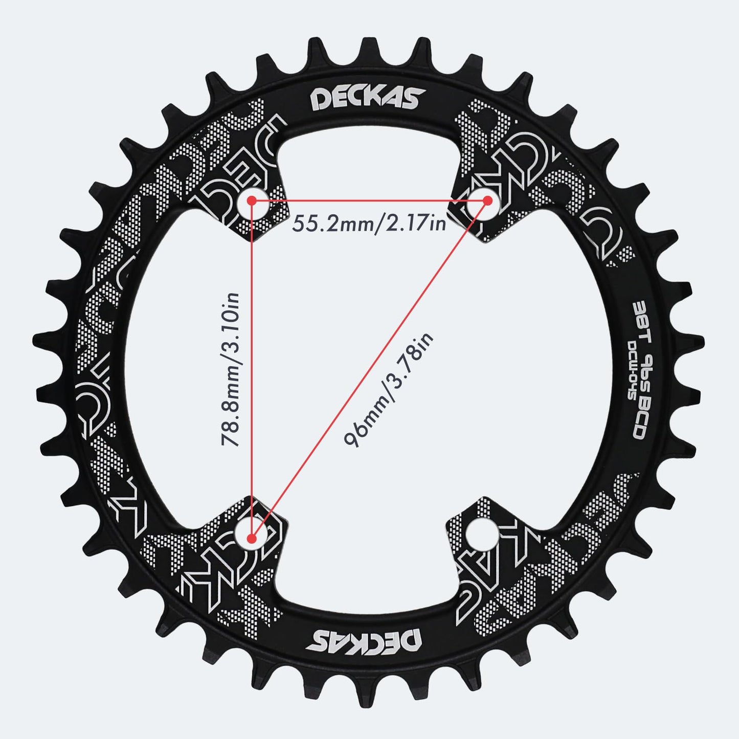 DJC Bike Chainring Asymmetrical 96BCD Narrow Wide Tooth MTB for XT SLX M6000 / M7000 / M8000 / M9000 7/8/9/10/11/12 Speed Aluminum 7075 30T 32 34 36 38T, Round 42T Black