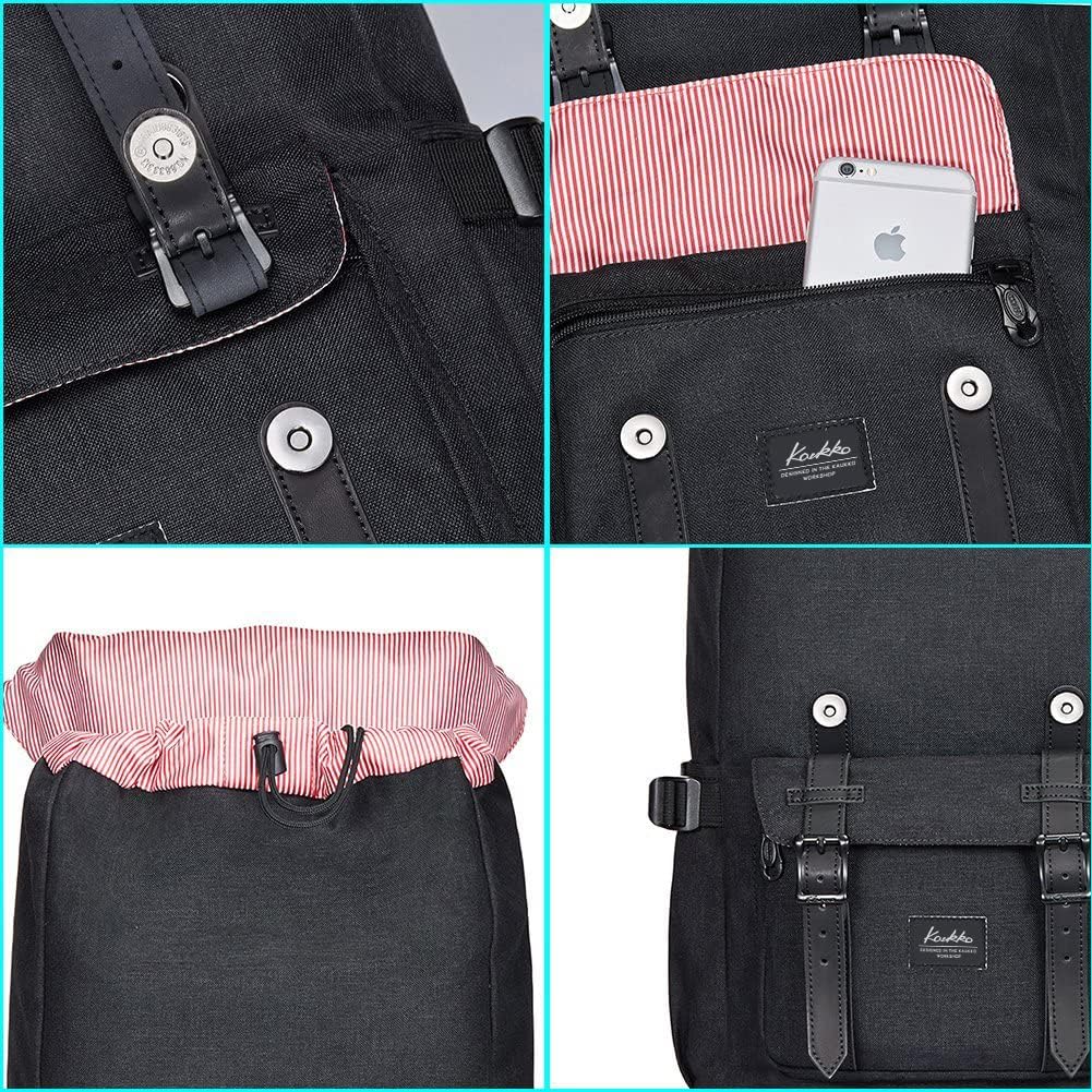 KAUKKO Backpack, (Black (E5-3), 45 x 27 x 17cm (HxBxT)