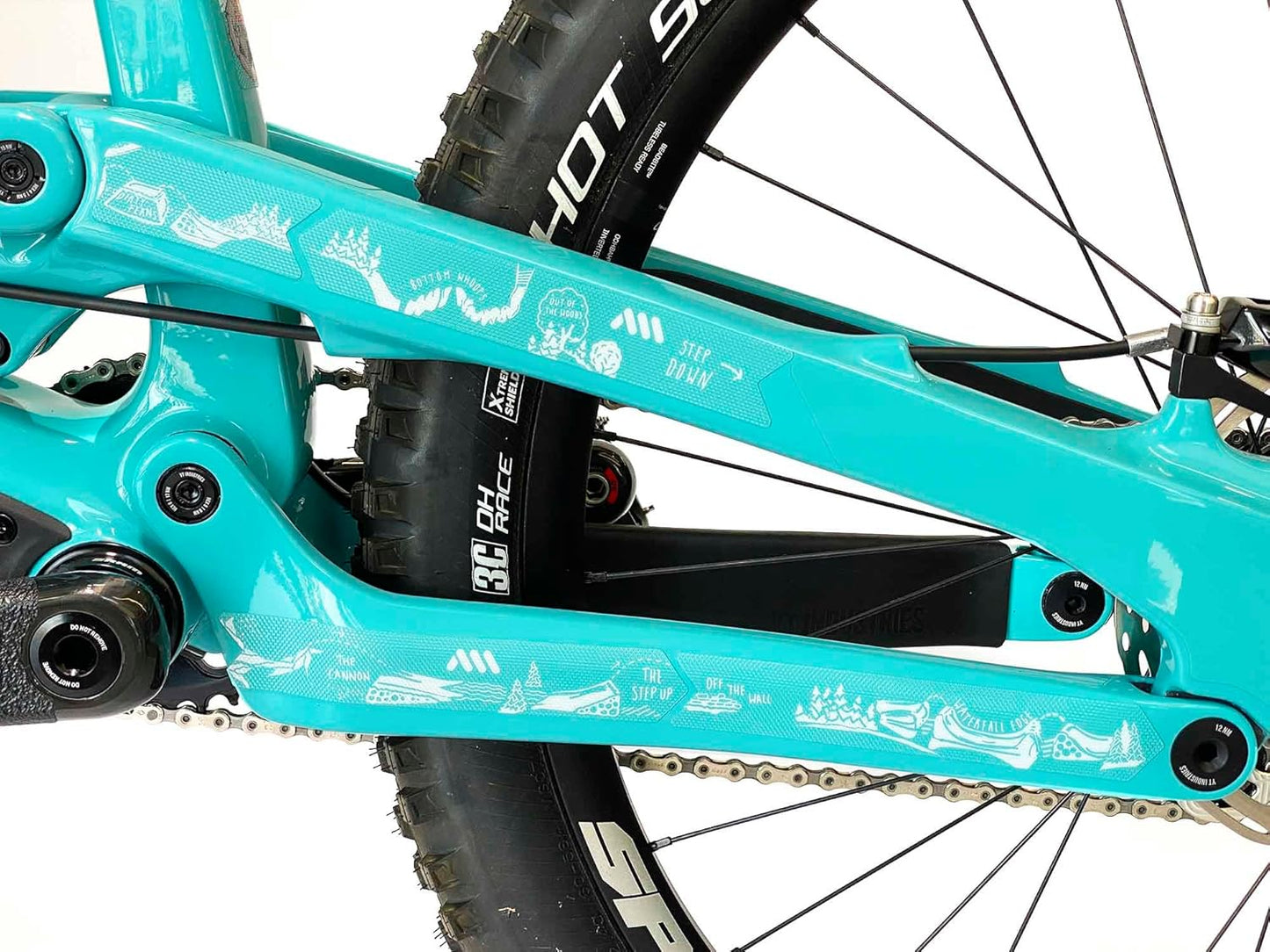 All Mountain Style Bike Frame Protector Extra - Universal Fit, 10-Piece Set for Down Tube, Chainstay, Cable Wear, High-Impact Honeycomb PVC