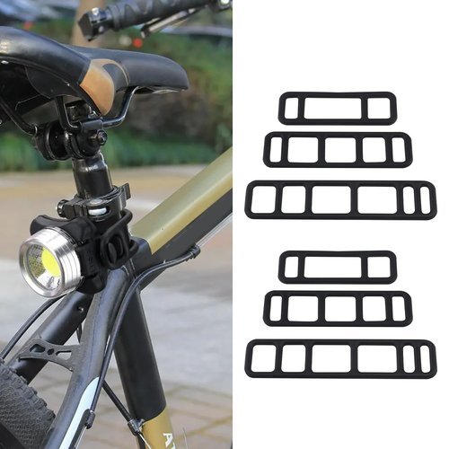 LT Easiyl 12pcs Bicycle Black Stretchable Silicone Strap Bike Fixed Silicone Strap for Bicycle Headlights Taillights Car Driving Recorders