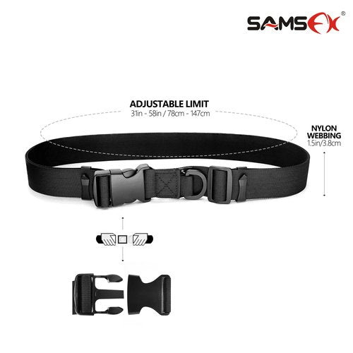 SAMSFX Fishing Wade Belt, Adjustable Nylon Wading Belt for Fly Fishing, Surf Casting, Kayaking, Universal Size (Wader Belt Only)