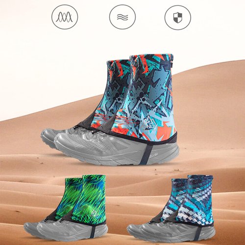 AONIJIE Low Trail Gaiters Ankle Gators Protective Reflective Shoe Covers UV Protection Breathable Sand Prevention for Triathlon Hiking Blue M Size