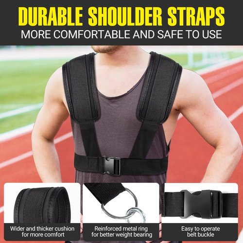 PLAYAPUT Weight Sled, Workout Sled, Adjustable Shoulder Straps Weight Sleds for Training,Sled Push Gym Equipment for Strength, Power, Speed Training Suitable for 1" & 2" Weight Plate