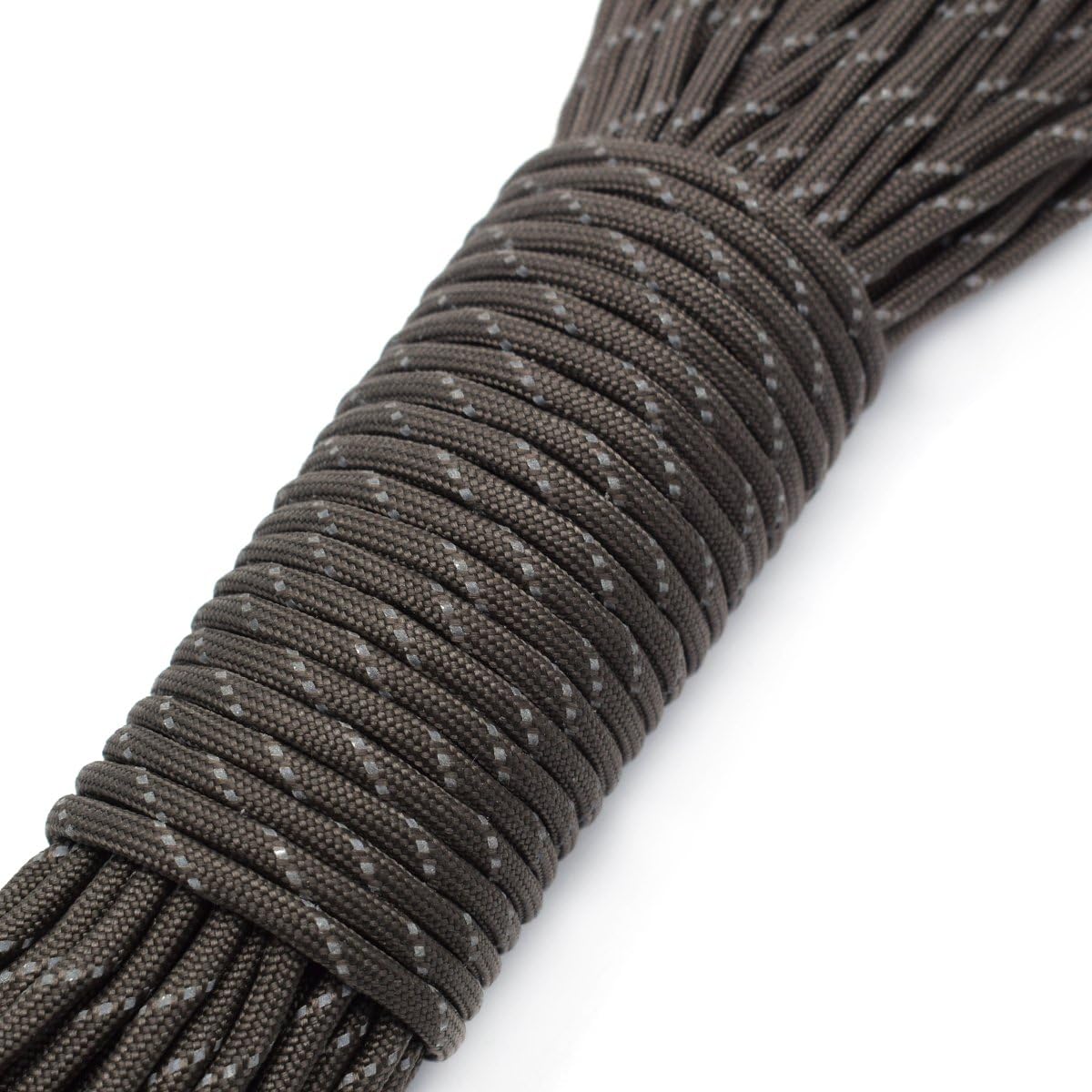 100FT Reflective Paracord 7 Core Parachute Cord (10# Olive Green)