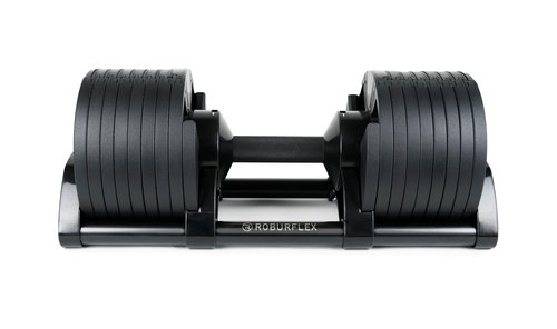 Adjustable Dumbbell (Single) by ROBURFLEX for Workout Strength Training Fitness Home Gym (BLACK - 80LB)