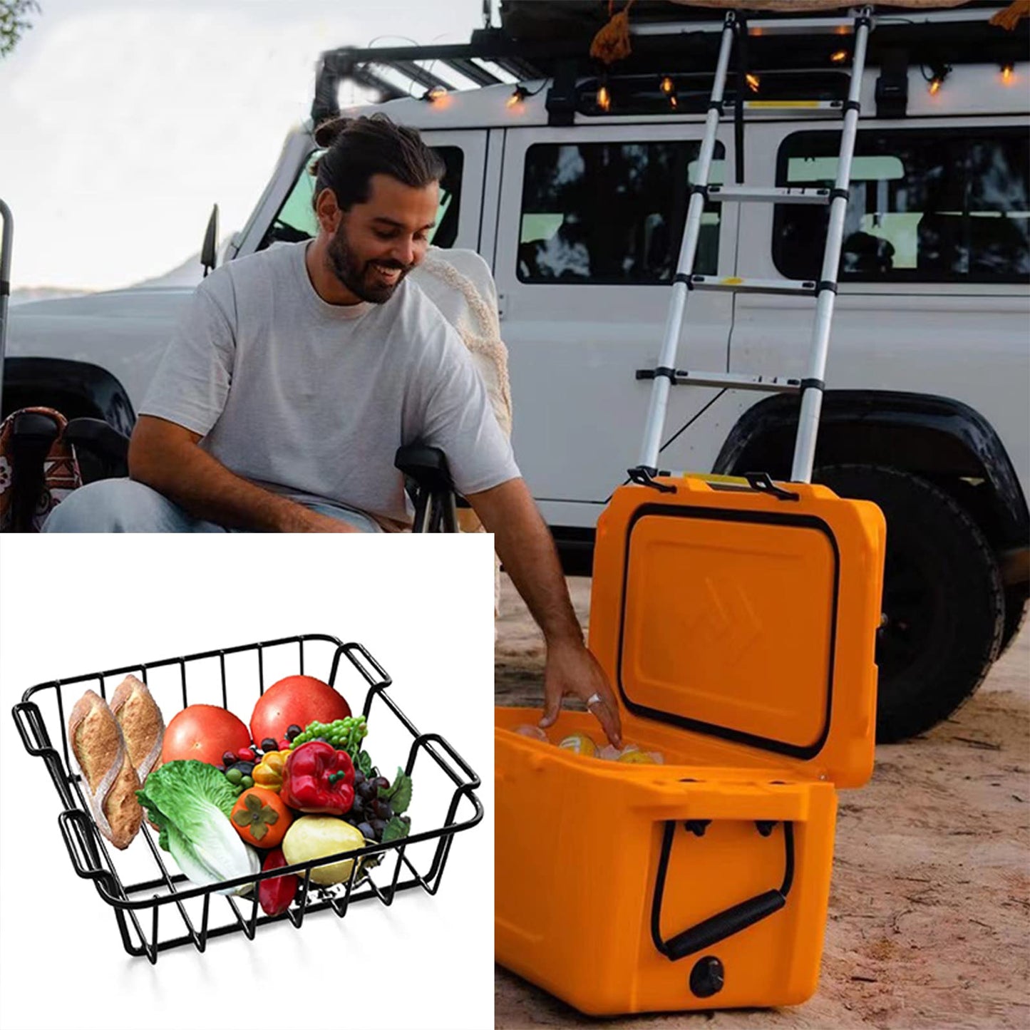 12.5" long Cooler Basket for Yeti Tundra 50&65, lgloo 52QT, Ozark Trail 52QT, Pelican Elite (45 & 70)etc,Stainless Steel Storage Dry-Goods Basket Suitable for coolers with all internal diameters 12.5"