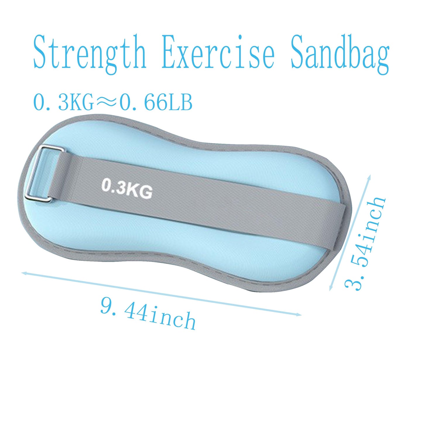 1 pair 0.66 lbs adjustable for men and women hand and ankle weights wrist weights, yoga, walking, aerobics, dance exercises and other fitness exercises (light blue)